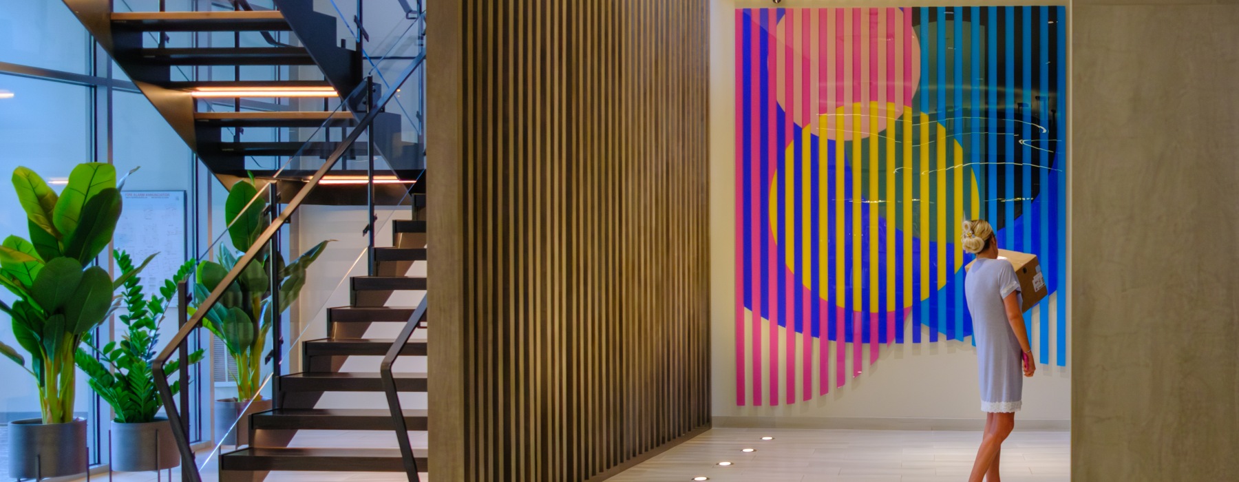 Modern Resident Lobby with Elevator