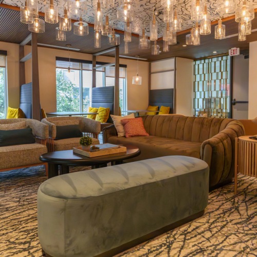 ornate, well-lit clubroom